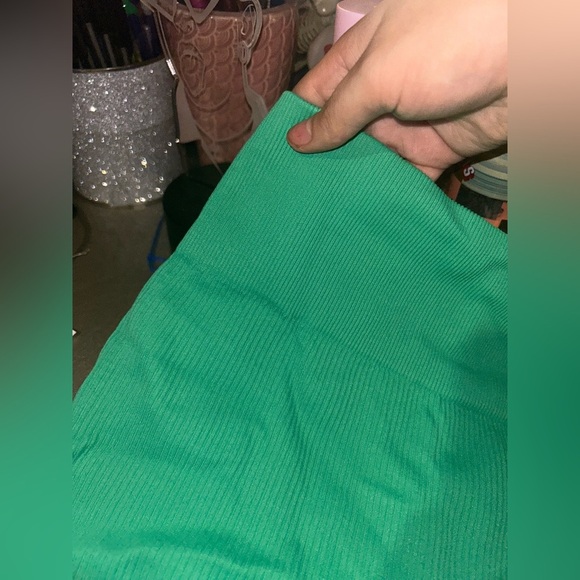 High-Waist Women's Bike Shorts in Bright Green - Picture 3 of 3